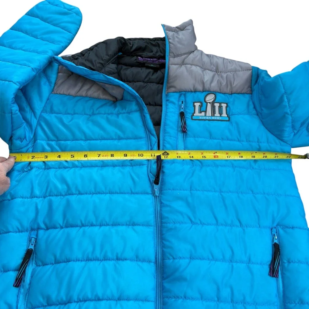 Super Bowl LII Minnesota Puffer Jacket Women's XL Blue‎ NFL Team Eagles Patriots